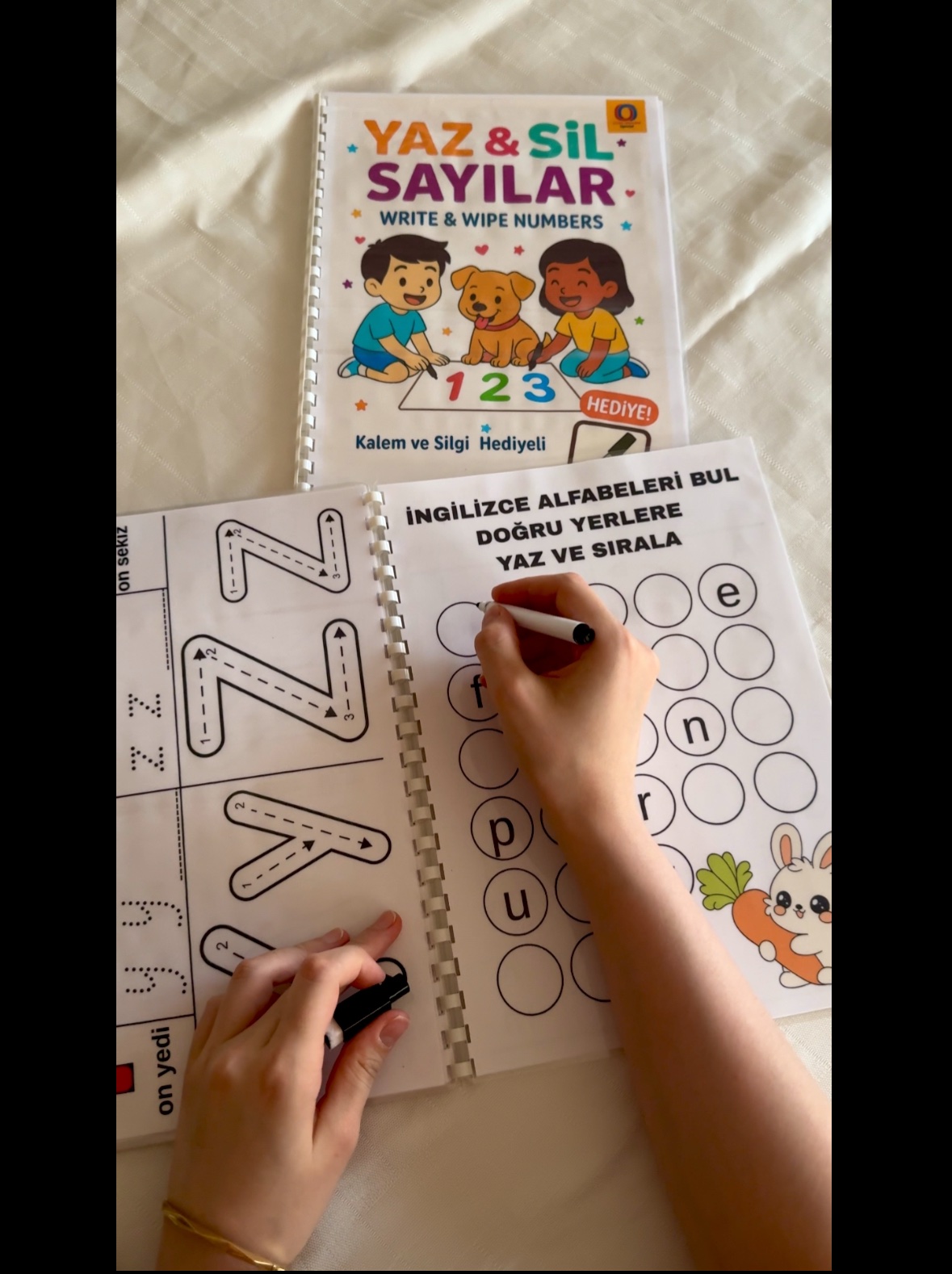 Yaz Sil Plastik Kaplamalı Su Bazlı Silgili Kalem Hediyeli! 2 Kitapçık Set - Görsel 17